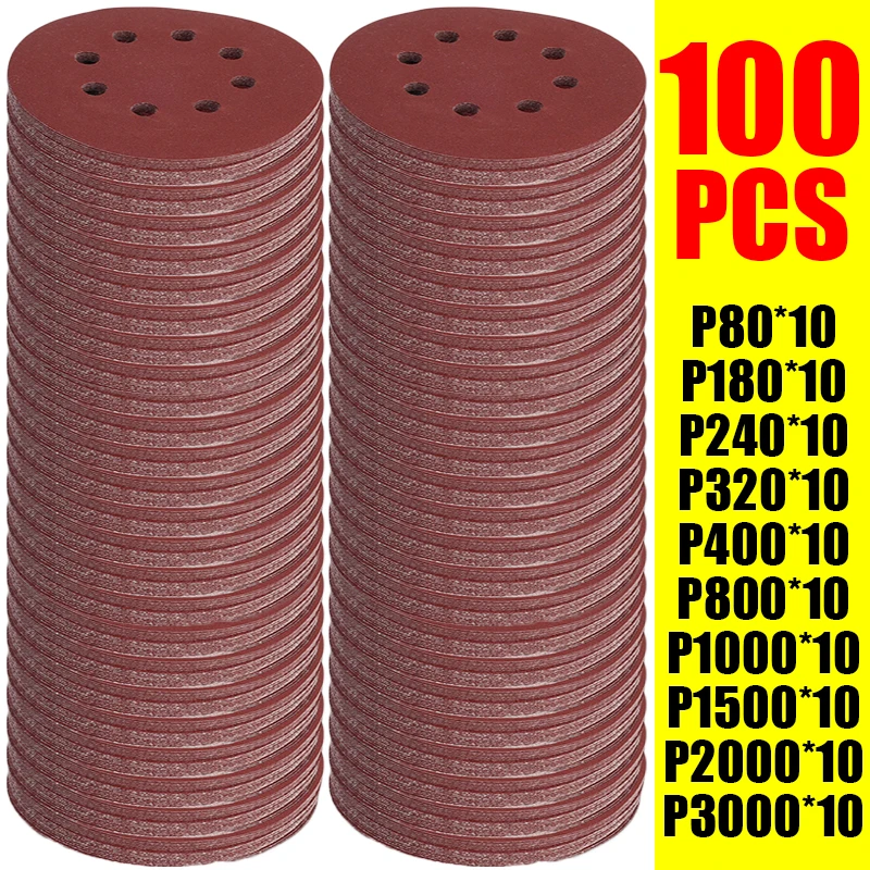 Extruder - 100 adet zımpara diskleri 8 delikli