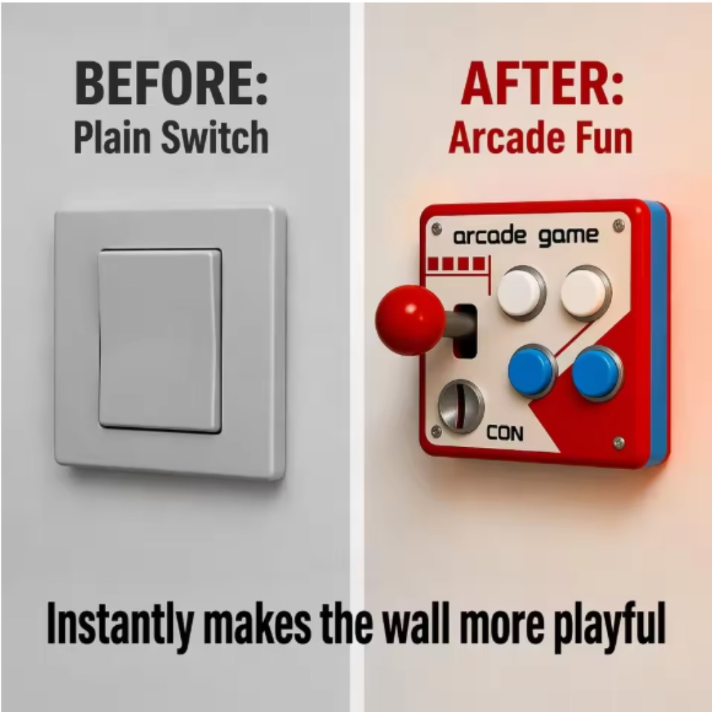Resin Printer - Retro Arcade Joystick Anahtar Paneli Kapağı,