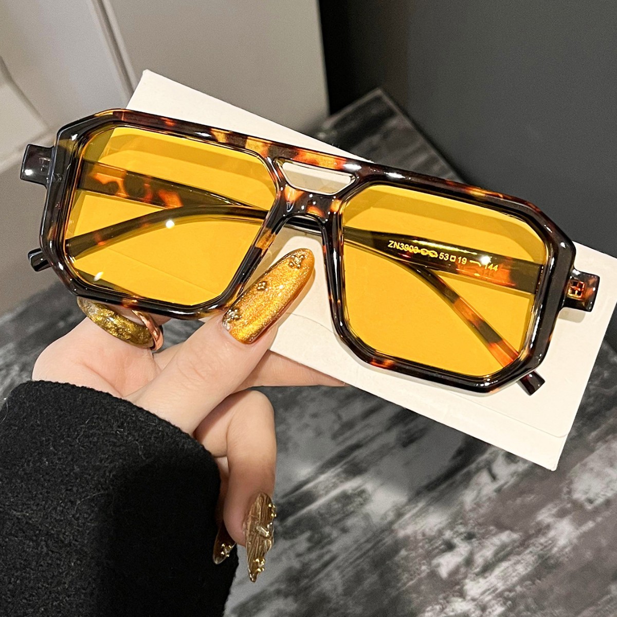 Uv Resin - Yeni Retro Kare Çift Kirişli Güneş