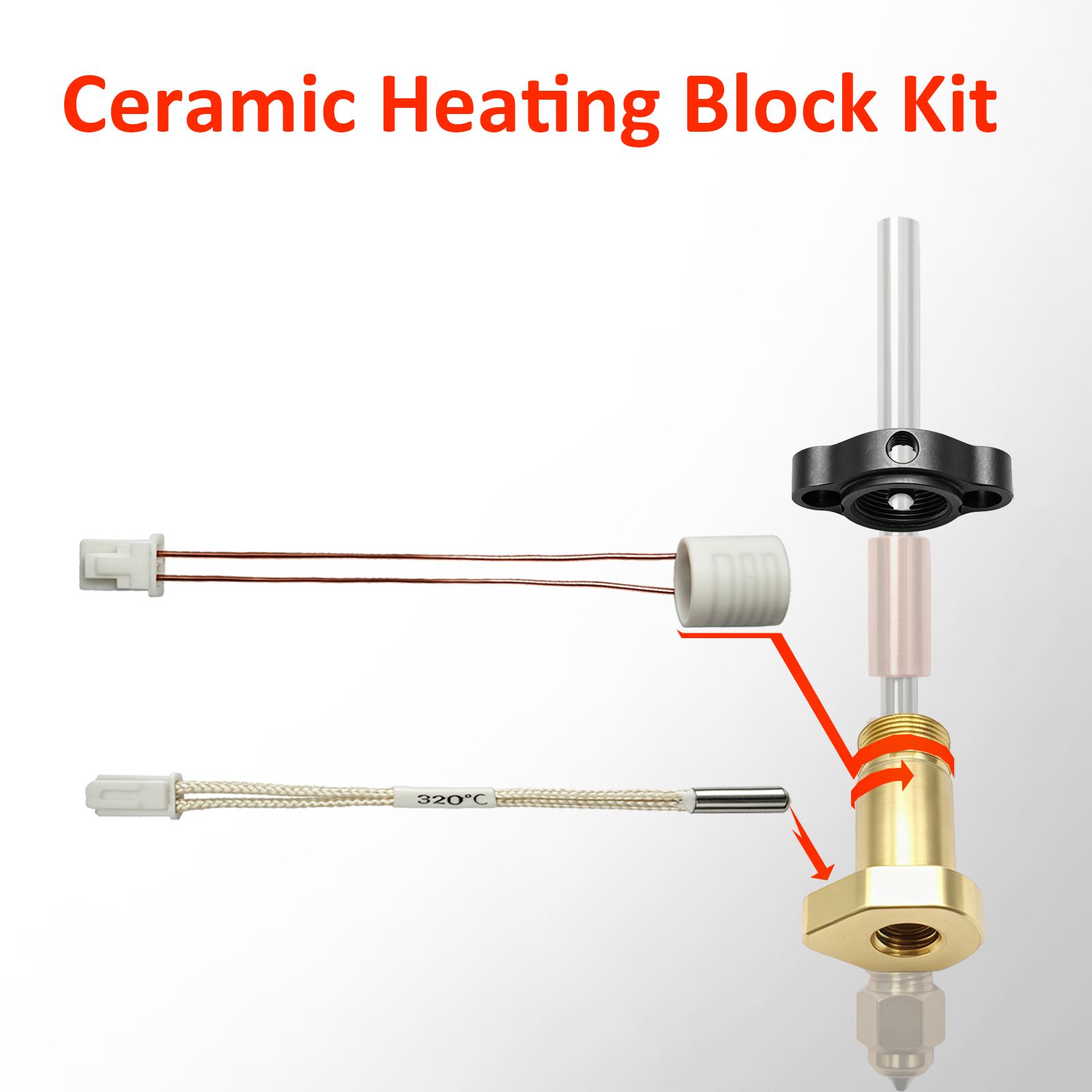 Geliştirilmiş 24V 60W Seramik  - Hotend Assembly incelemesi ve fiyatı