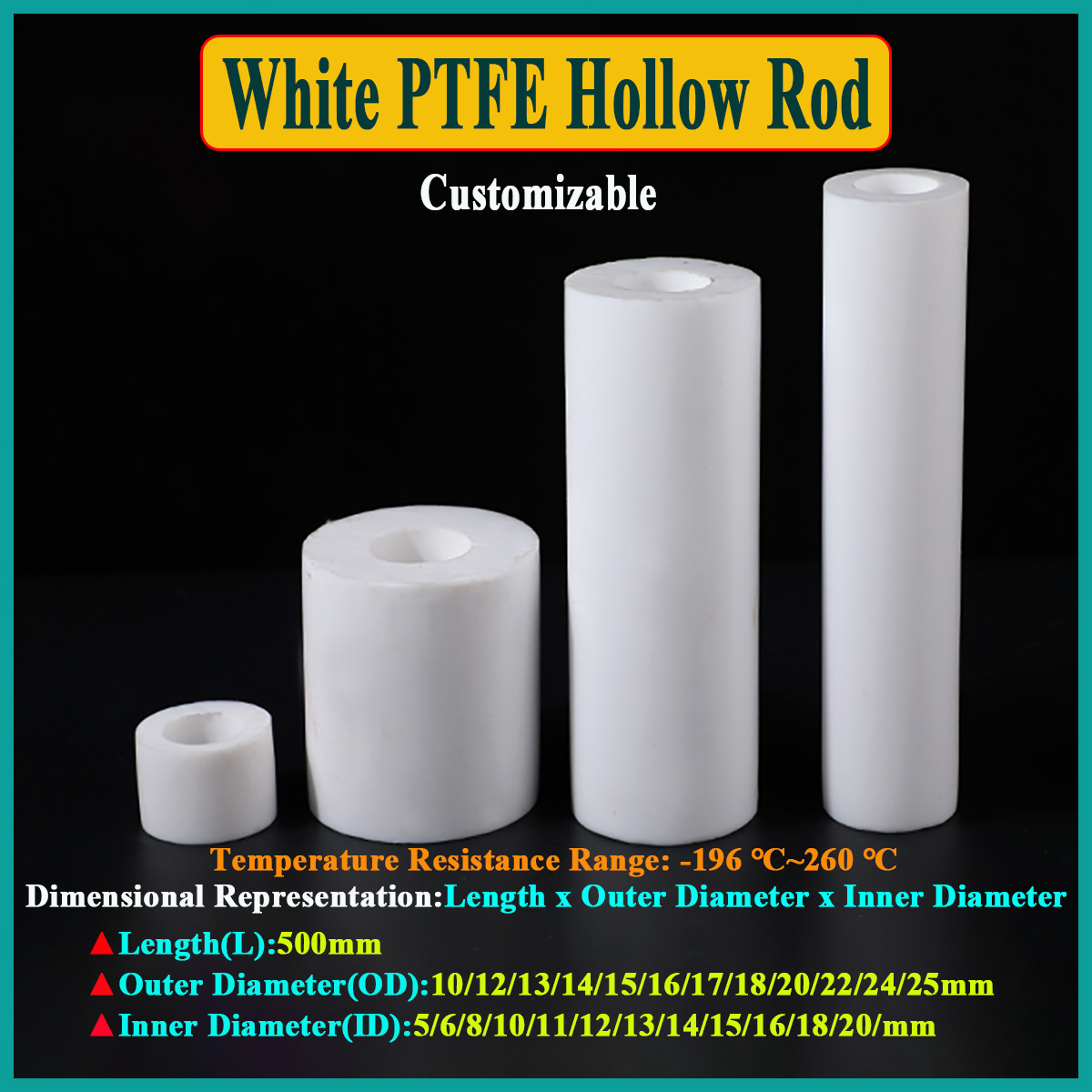 1 adet Beyaz PTFE Içi Boş Çubu - Ptfe Tube incelemesi ve fiyatı
